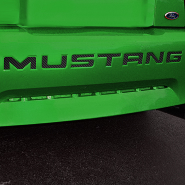 Mustang Bumper Insert Letter Brushed Carbon Fiber Vinyl Decals