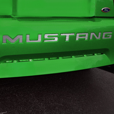 Mustang Bumper Insert Letter Brushed Stainless Steel Vinyl Decals